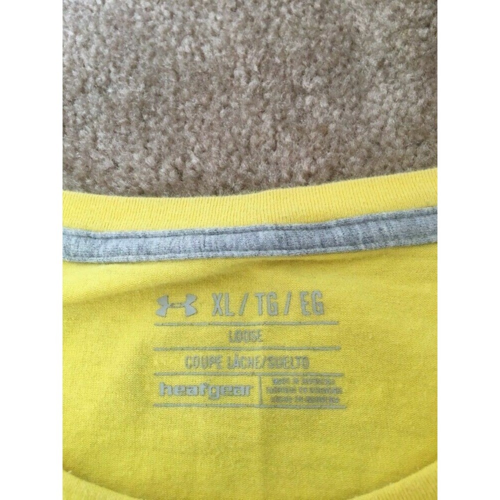 Under Armour Men's Yellow Short Sleeve T-Shirt Size XL Shirt - Picture 5 of 9